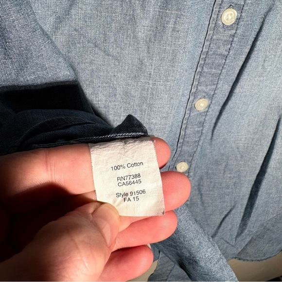 J. Crew Darted Chambray Button Down Top - Picture 6 of 7
